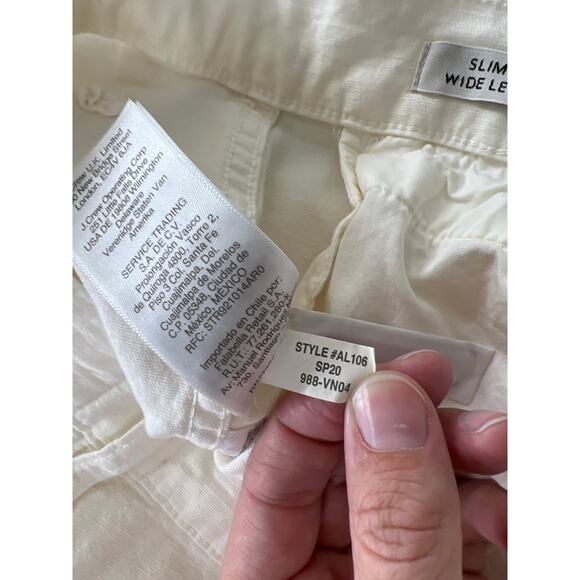 J. Crew Wide Leg Pant Washed Canvas White Pearl Women's Size 31 / 12 - Picture 8 of 9